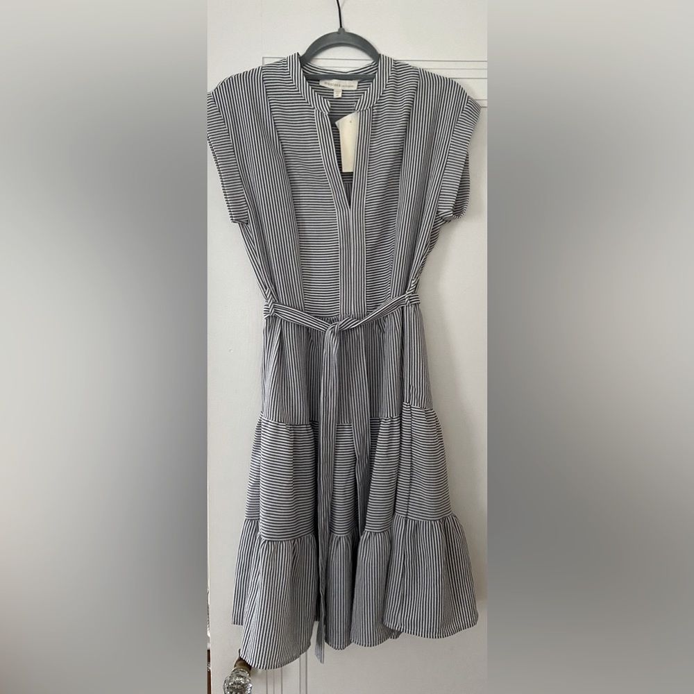 NWT Women’s Striped Midi Ruffle Dress